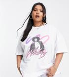 Asos Design Curve Oversized Whitney T-shirt In White