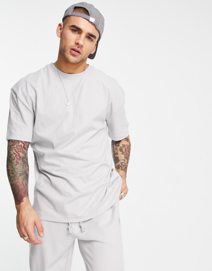 Ellesse Oversized T-shirt With Logo In Gray