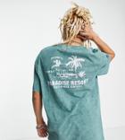 Reclaimed Vintage Inspired T-shirt With Palm Graphic In Green