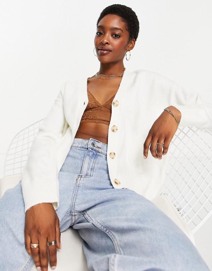 Pretty Lavish Soft Knit Coordinating Cardigan In Cream-white