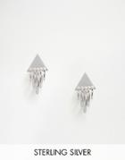 Asos Sterling Silver Triangle Charm Earrings - Silver
