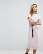 Cheap Monday Side Tie Midi Dress - Pink