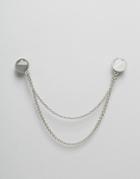 Asos Collar Tips In Brushed Silver - Silver