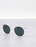 Aj Morgan Unisex Round Sunglasses In Crystal Clear