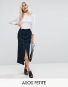 Asos Petite Tailored Clean Column Pencil Skirt In Plaid Check - Multi