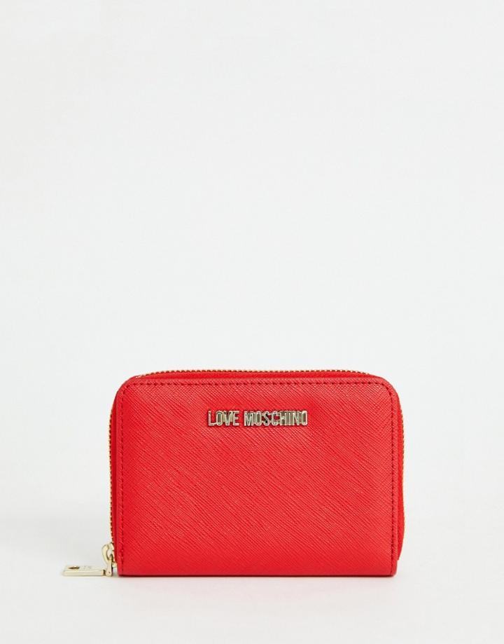 Love Moschino Signature Zip Ladies' Wallet-red