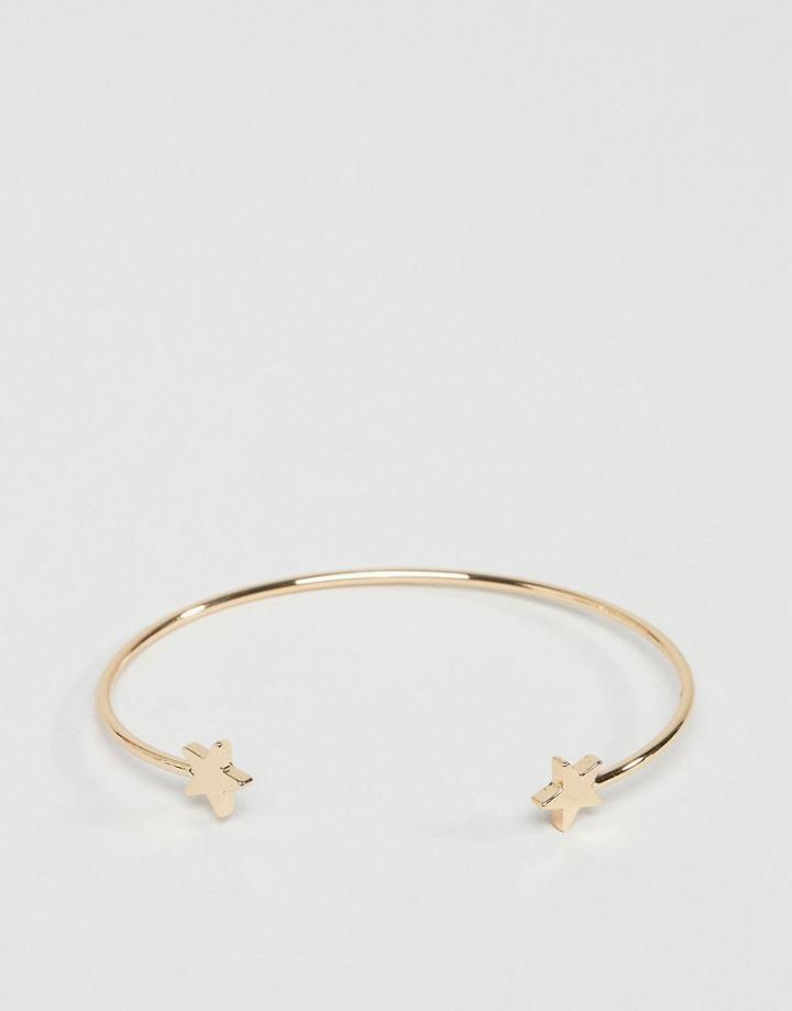 Asos Open Star Cuff Bracelet - Gold