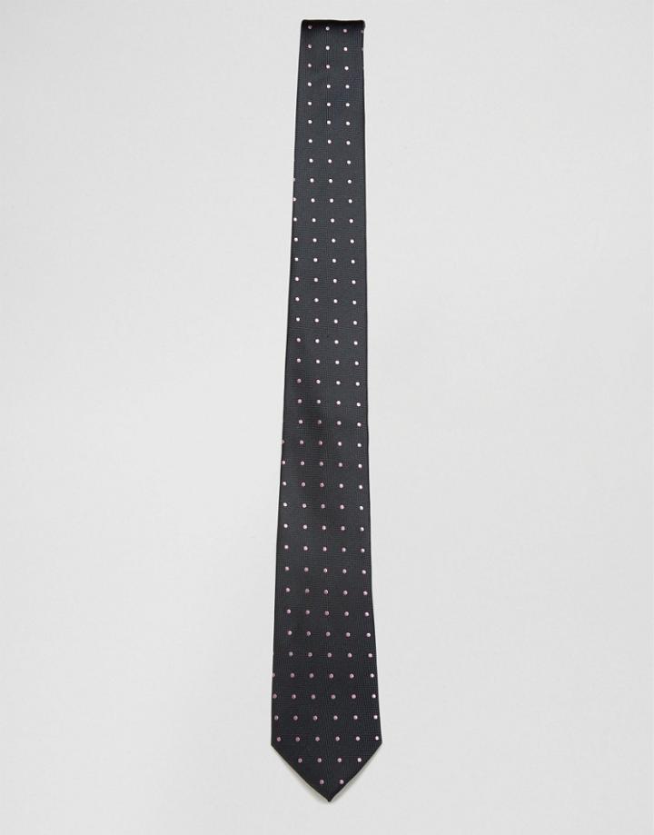 Original Penguin Tie In Pink Polka - Navy