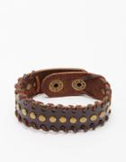 Asos Leather Bracelet With Studs - Brown