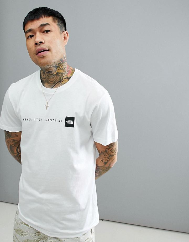 The North Face Never Stop Exploring Print T-shirt In White - White