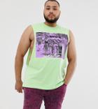 Asos Design X Glaad & Plus Tank With Photographic And Tour Print-yellow