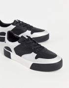 Bershka Sneakers In Black With Silver Contrast