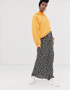 Asos Design Daisy Print Bias Cut Full Length Maxi Skirt-multi