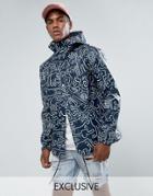 Herschel Voyage Packable Coach Jacket Keith Haring Print In Navy Uk Exclusive - Navy