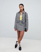 Emory Park Mini Skirt With Slit In Houdstooth Two-piece