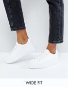 Asos Day Light Wide Fit Flatform Lace Up Sneakers - White