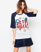 Love Moschino Happy Baseball T-shirt