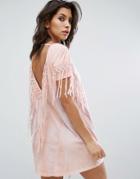 Religion Dress With Tassel Back Details In Tie Dye - Pink