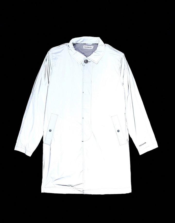 M.c.overalls Reflective Single Breasted Mac Coat In Gray