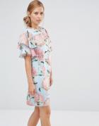 Warehouse Pom Pom Print Dress - Multi