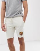 Asos Design Jersey Skinny Shorts In Beige With Tiger Print - Beige