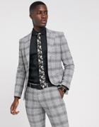 Moss London Suit Jacket Black And White Check