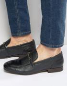 Hudson London Naverre Leather Smart Loafers - Black
