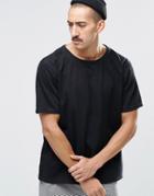 Weekday Zephyr Denim T-shirt Boxy Fit Wide Neck In Black - Black