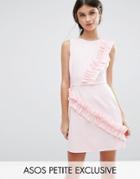 Asos Petite Mini Dress With Frill Detail - Pink
