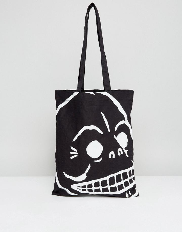 Cheap Monday Skull Print Tote Bag - Black