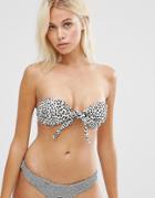 Stone Cold Fox For Beach Riot Textured Bandeau Bikini Top - Dot