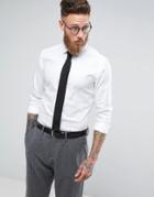 Moss London Skinny Smart Shirt In Dogstooth - White