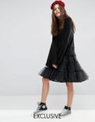 Reclaimed Vintage Tulle Midi Skirt - Black