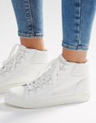 Asos Down Load High Top Sneakers - White