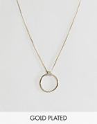Pilgrim Gold Plated Circle Necklace - Gold
