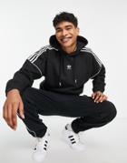 Adidas Originals Cut Three Stripe Rikeve Hoodie In Black