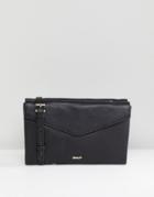 Paul Costelloe Real Leather Envelope Shape Cross Body Bag In Black - Black