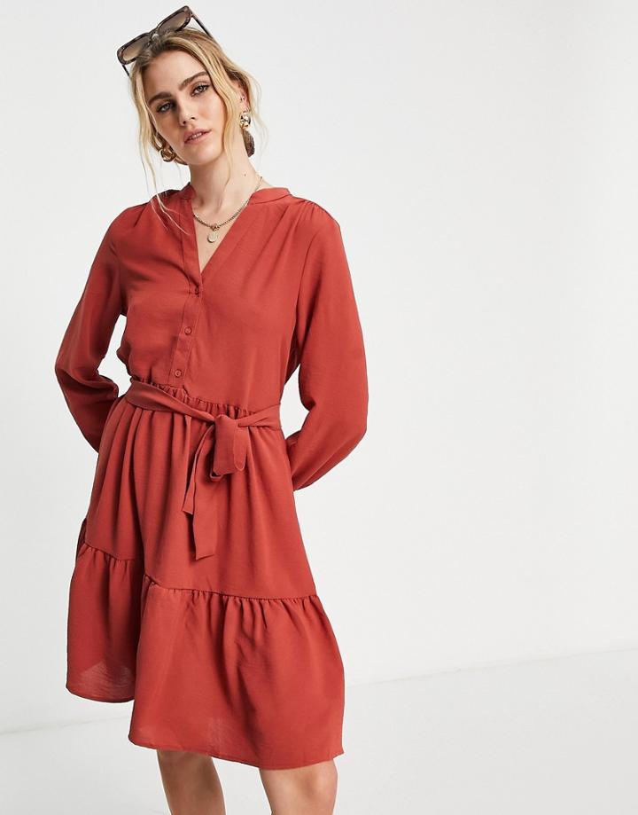 Selected Mivia Mini Wrap Dress In Orange