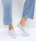 Asos Design Dab Wide Fit Stripe Sneakers - Gray