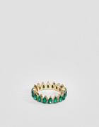 Asos Design Ring With Teardrop Jewels In Gold - Gold