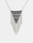 Svnx Dangling Chains Silver Necklace