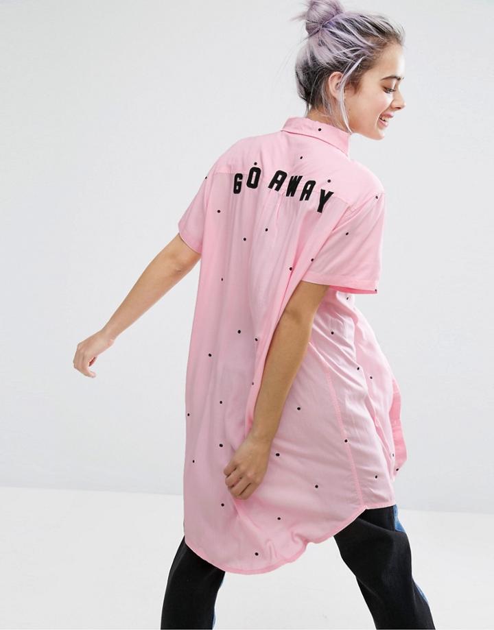 Lazy Oaf Go Away Longline Shirt - Pink