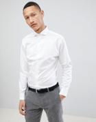 Selected Homme Slim Fit Smart Shirt With Spread Collar - White