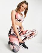 Only Play High Waisted Leggings In Washed Watercolor Print-multi