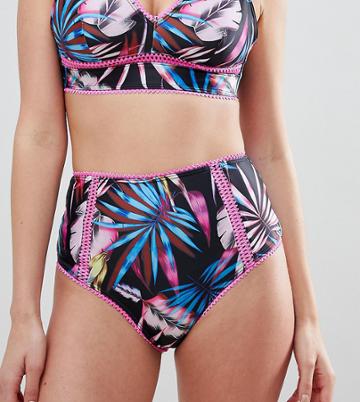 Peek & Beau Tropical Bikini Bottom - Black