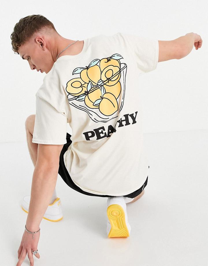 New Love Club Peachy T-shirt In Natural-white