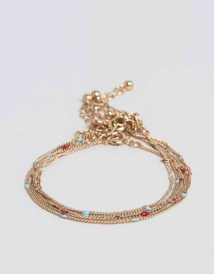 Asos Lightweight Chain Bracelet Pack - Gold