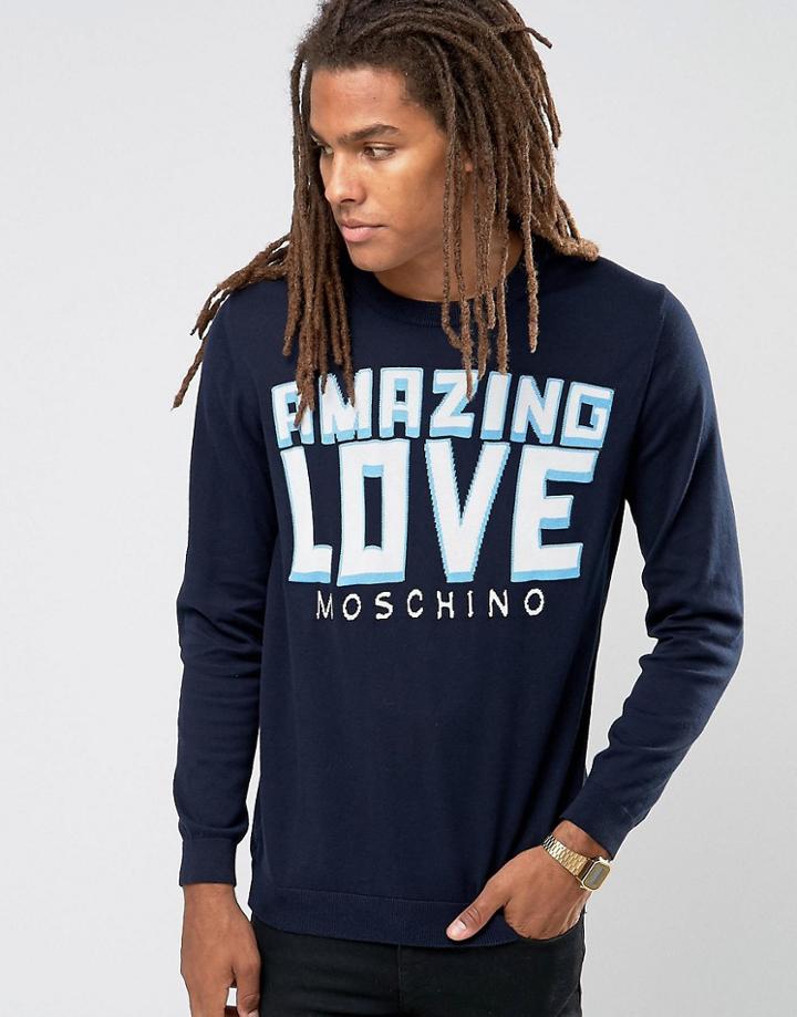 Love Moschino Amazing Logo Jumper - Navy