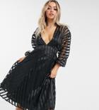 Missguided Organza Midi Dress In Black