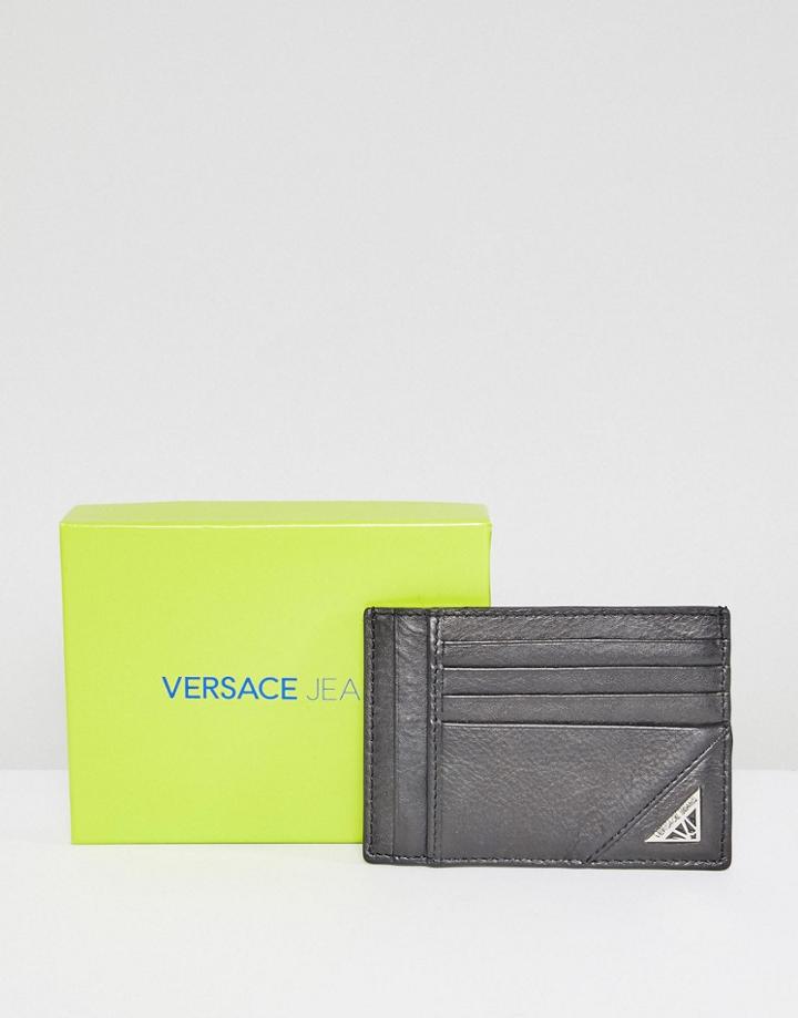 Versace Jeans Card Holder In Black - Black